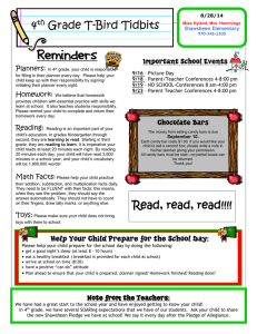 4th Grade T-Bird Tidbits Read, read, read!!!!