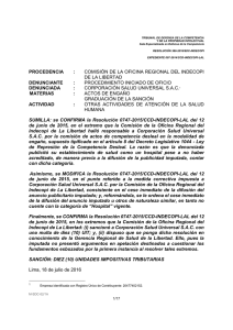 PROCEDENCIA : COMISIÓN DE LA OFICINA REGIONAL DEL