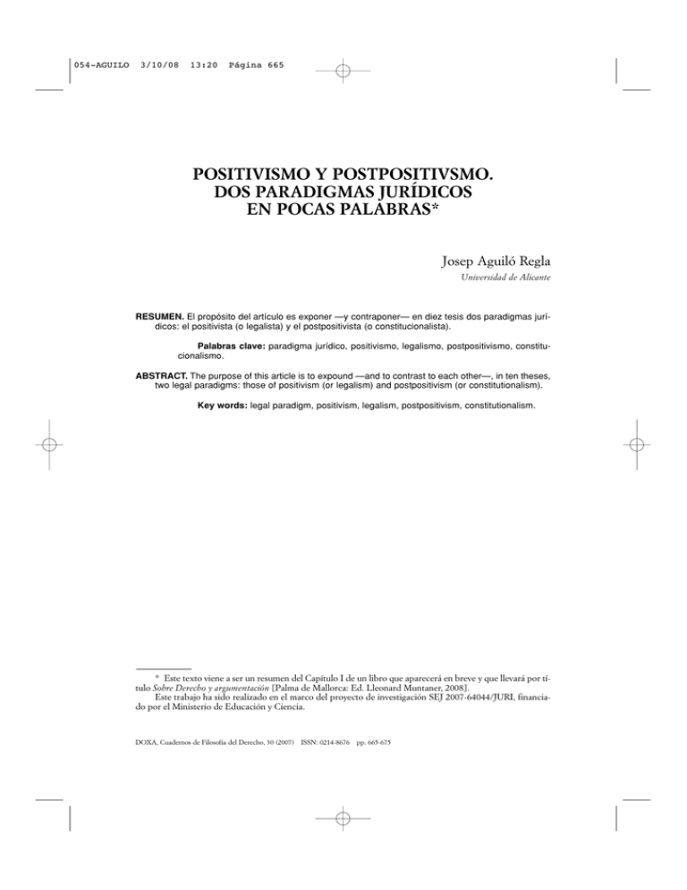 Pdf Positivismo Y Postpositivismo Dos Paradigmas Jur dicos En