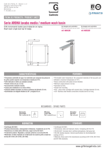 Serie AROHA lavabo medio / medium wash basin