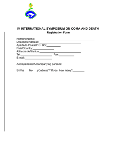 iv international symposium on coma and death