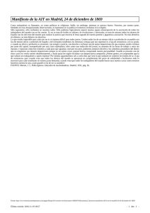 Manifiesto de la AIT en Madrid, 24 de diciembre de 1869