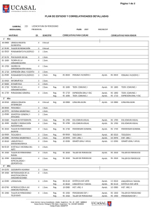 PLAN DE ESTUDIO Y CORRELATIVIDADES DETALLADAS Página