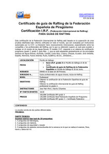 Certificado de guía de Rafting de la Federación Española de