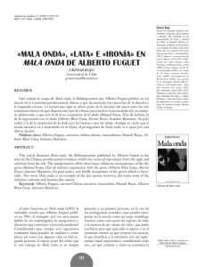 «mala onda», «lata» e «ironía» en mala onda de alberto fuguet