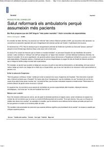 Salut reformarà els ambulatoris perquè assumeixin més pacients