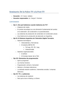 Seminario: De la Paleo-TV a la Post-TV