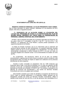 Anuncio Bolsa Empleo Municipal - Ayuntamiento de Coria del Río