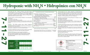 Hydroponic with NH N • Hidropónico con NH - Master Plant