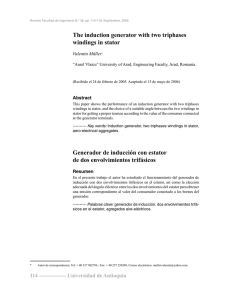 The induction generator with two triphases windings in stator