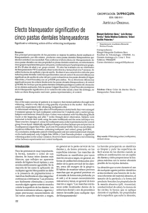 Efecto blanqueador signiﬁcativo de cinco pastas dentales