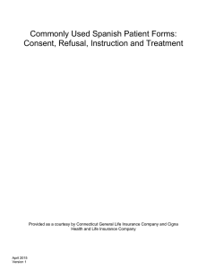 Commonly Used Spanish Patient Forms: Consent, Refusal