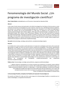 Fenomenología del Mundo Social - Cinta de Moebio. Revista de