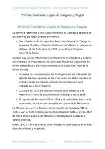 Historia Masonería, Logias de Zaragoza y Aragón