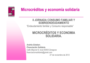 PONENCIA Microcréditos y economía solidaria, D. Andrés Esteban