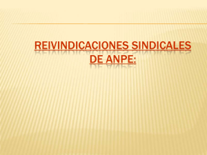 REIVINDICACIONES SINDICALES DE ANPE: