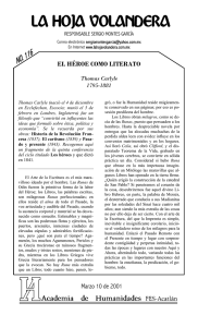 EL HÉROE COMO LITERATO Thomas Carlyle 1795-1881