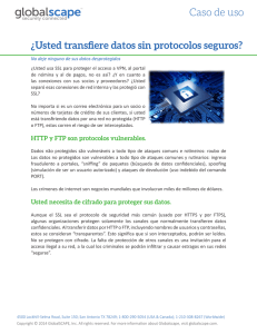 La transferencia de datos con protocolos seguros