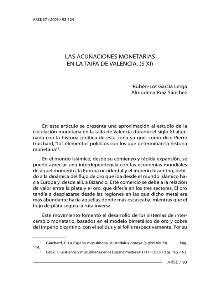 Las Acu aciones Monetarias En La Taifa De Valencia 