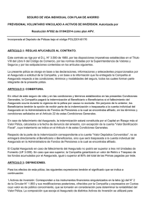 SEGURO DE VIDA INDIVIDUAL CON PLAN DE AHORRO