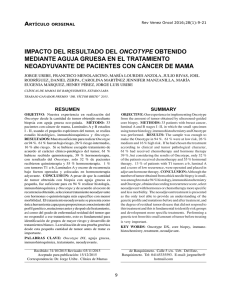 IMPACTO DEL RESULTADO DEL ONCOTYPE OBTENIDO