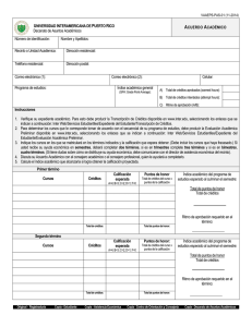 Acuerdo Académico - Recinto de Arecibo