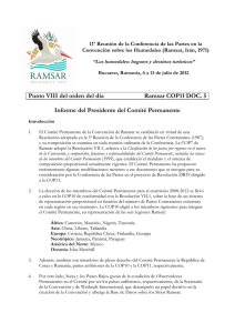 Punto VIII del orden del día Ramsar COP11 DOC. 5 Informe del