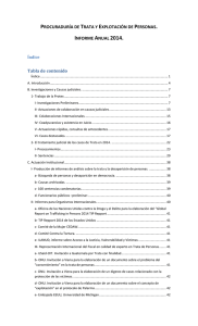 procuraduría de trata y explotación de personas. informe anual 2014.
