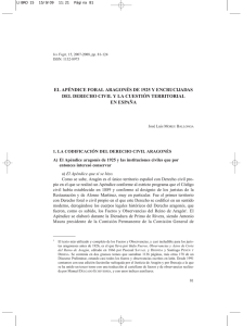 El Apéndice foral aragonés de 1925 y encrucijadas del Derecho