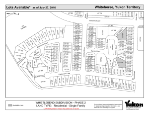 Lots Available* Whitehorse, Yukon Territory