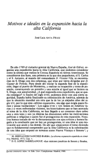 Motivos e ideales en la expansión hacia la alta California