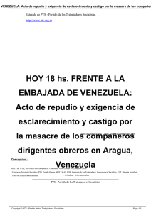 HOY 18 hs. FRENTE A LA EMBAJADA DE VENEZUELA: Acto