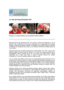 La vida del Papa Benedicto XVI