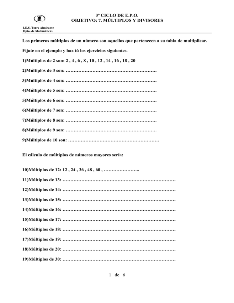 Múltiplos Y Divisores