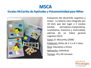 MSCA Escalas McCarthy de Aptitudes y Psicomotricidad para Niños