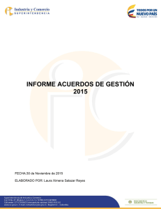 informe acuerdos de gestión 2015 - Superintendencia de Industria y