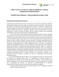 Cuba: Acceso a la tierra, políticas públicas y nuevos campesinos