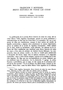 TRADICION Y NOVEDAD: BREVE HISTORIA DE TODAS LAS COSAS