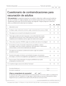 Screening Checklist for Contraindications to Vaccines for Adults