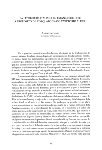 La literatura italiana en España (1800