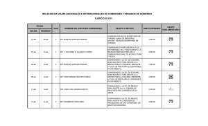 Relación de Viajes Nacionales e Internacionales de Comisiones y