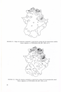 FIGURA II.2.- Mapa de isoyetas construido a partir de los valores de
