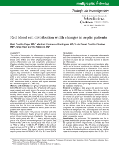 Red blood cell distribution width changes in septic