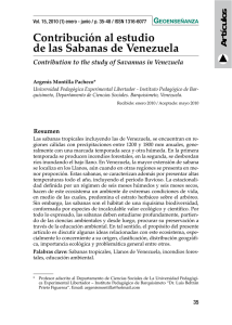 Contribución al estudio de las Sabanas de Venezuela