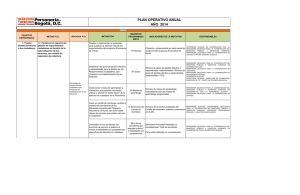 Plan Operativo Anual - POA 2014
