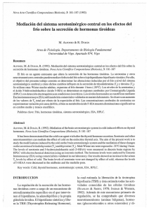 Mediación del sistema serotoninérgico central en los efectos del frío