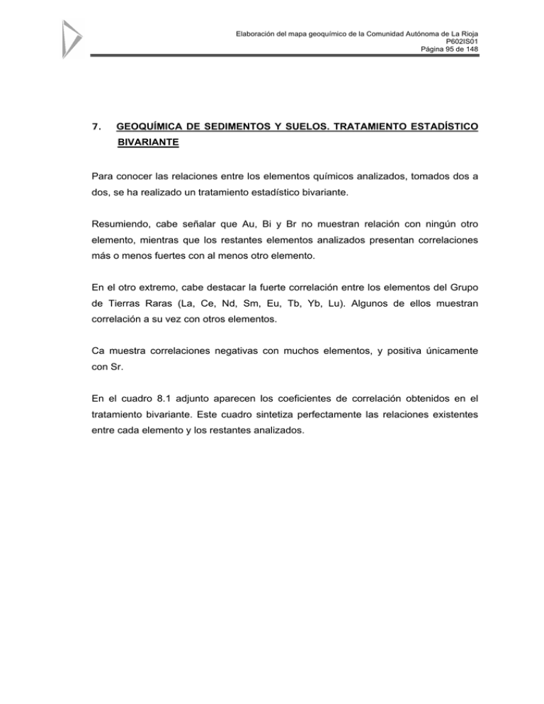 Geoqu mica De Sedimentos Y Suelos Tratamiento Estad stico