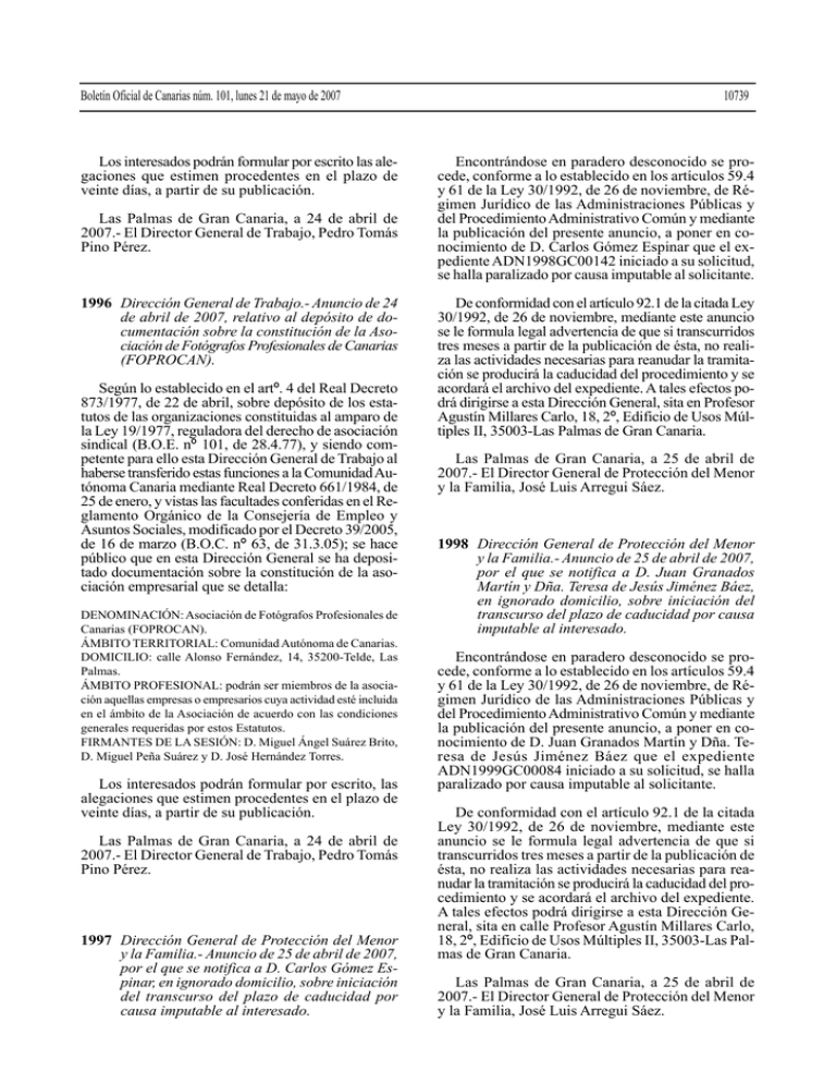 Los Interesados Podrán Formular Por Escrito Las Ale