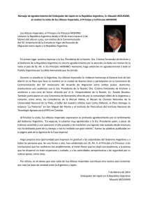 Mensaje de - Embajada del Japón en la Argentina