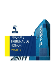 Informe del Tribunal de Honor - El Colegio de Profesionales en